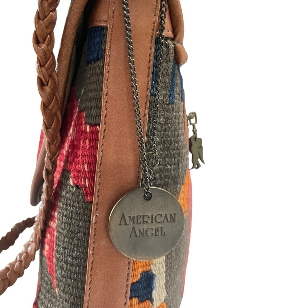 American Angel Kilim Tribal Shoulder Bag 9”L x 7.”H x 3”W bottom 17” Strap - Picture 7 of 14